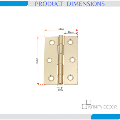 NON CE Mild Steel Butt Hinges - Electro Brass