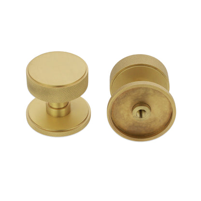 Connaught Knurled Mortice Door Knob Satin Brass