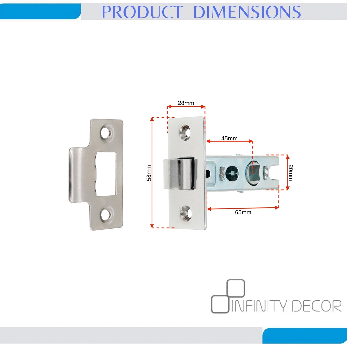 Nickel Plated Tubular Latch Home Decor 