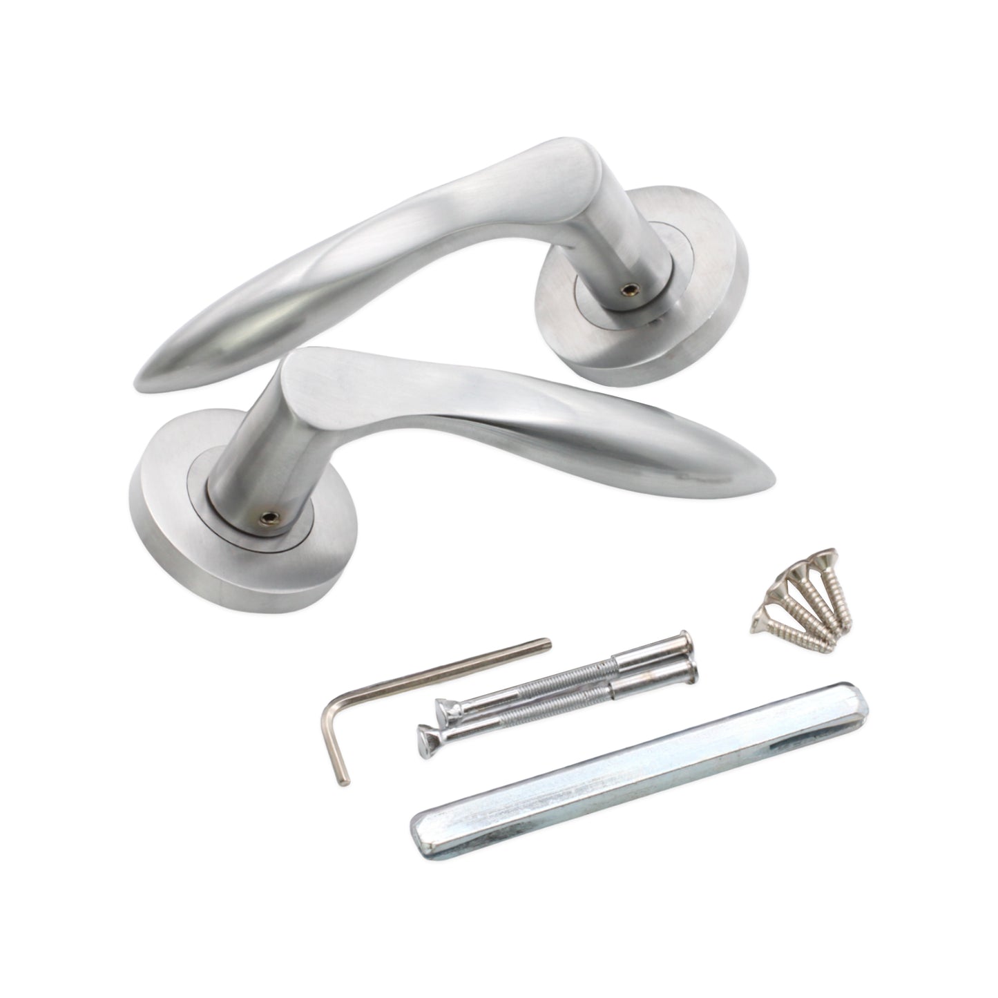 Satin Chrome Lever Door Handle  Home Decor 