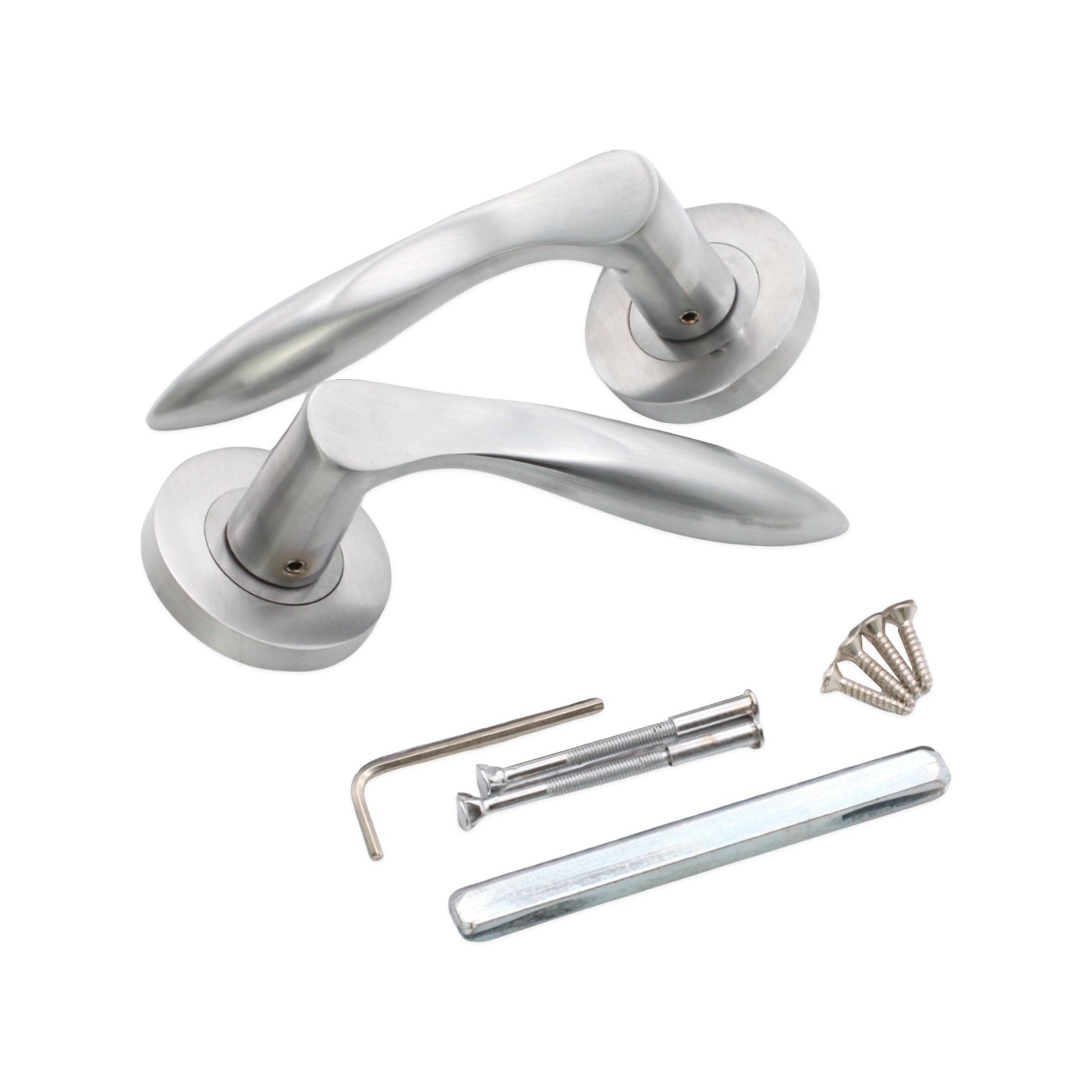 Satin Chrome Lever Door Handle  Home Decor 