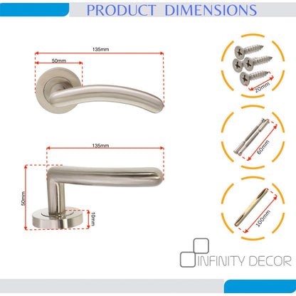 Lever on Rose Door Handle Home Decor