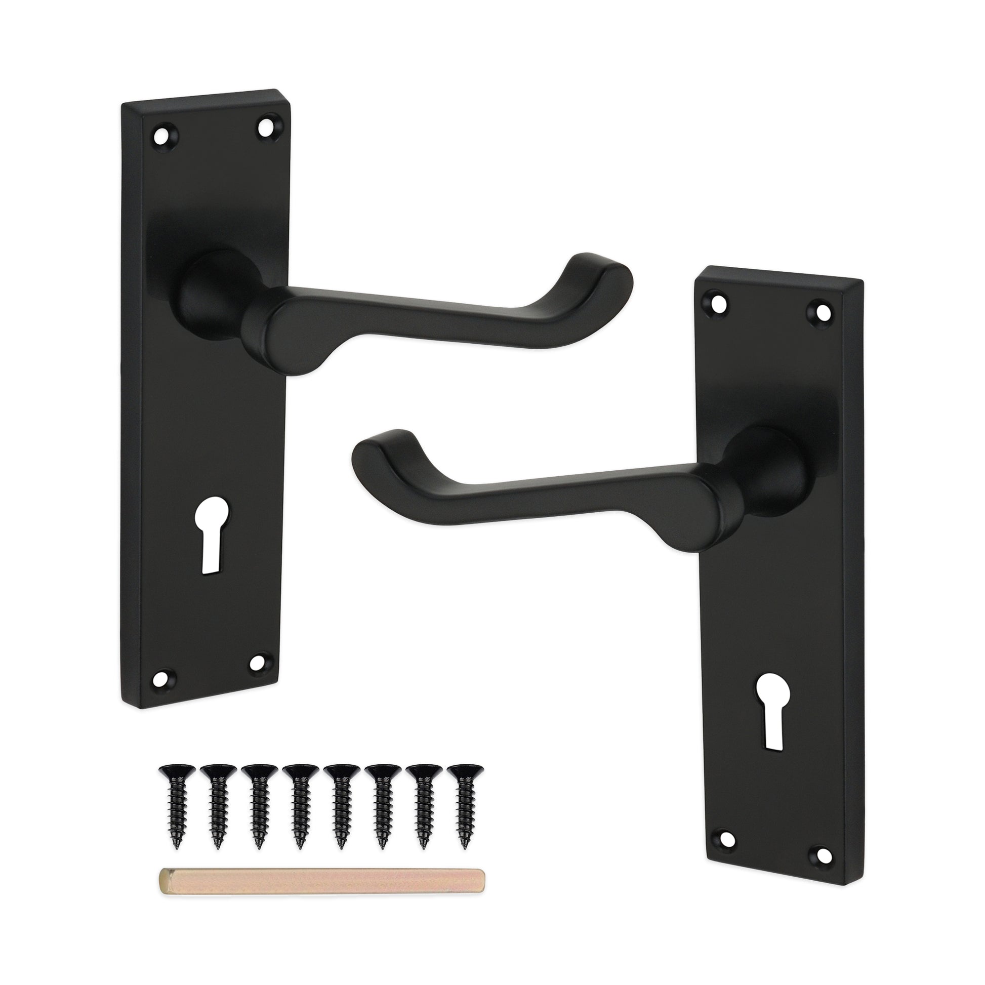 Matt Black Lever on Backplate Door Handles Home Decor