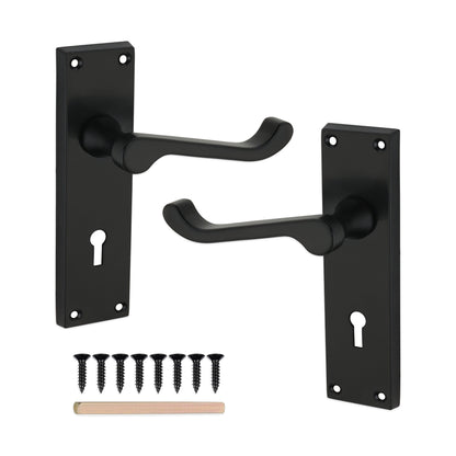 Matt Black Lever on Backplate Door Handles Home Decor