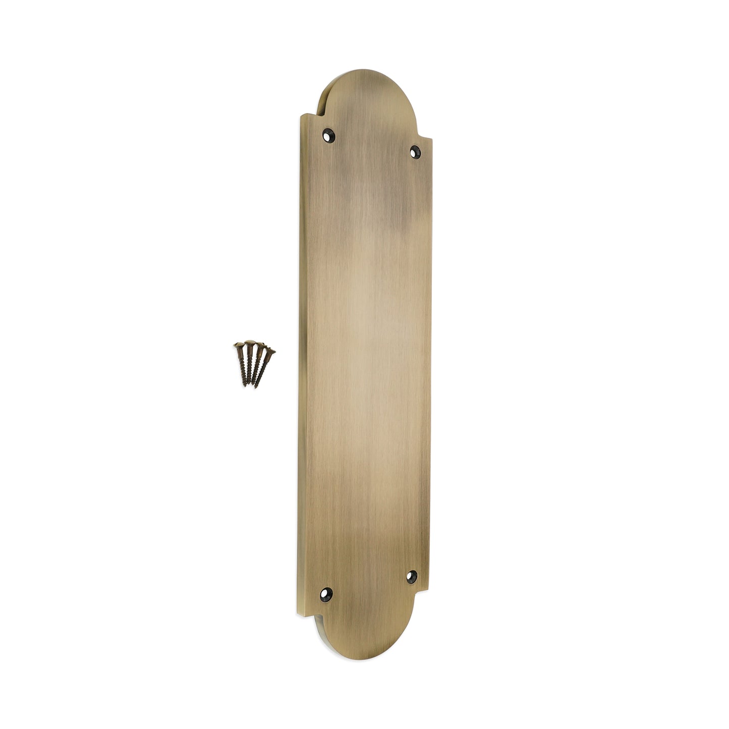 Viktorianische halbrunde Fingerplatte, 300 mm, antikes Messing