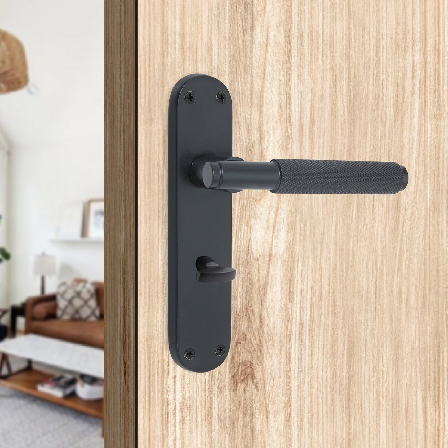 Matt Black Lever on Backplate Bathroom Home Decor