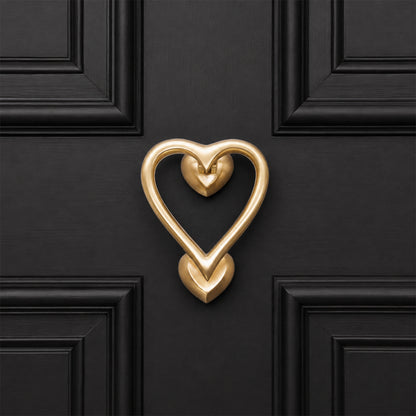 Satin Brass Heart Door Knocker Home Decor