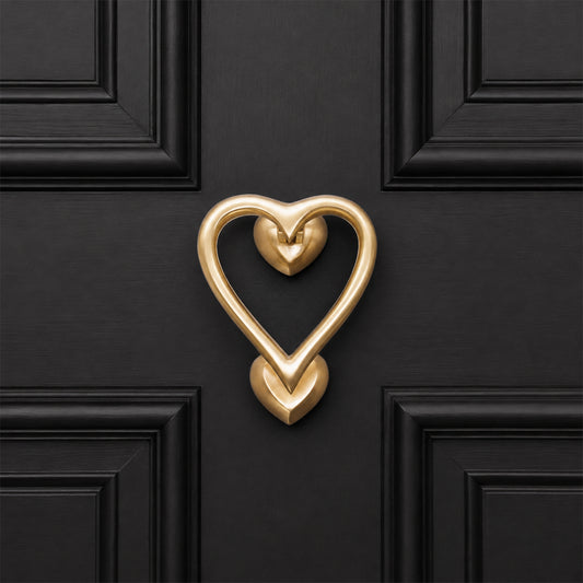 Heart Door Knocker Satin Brass
