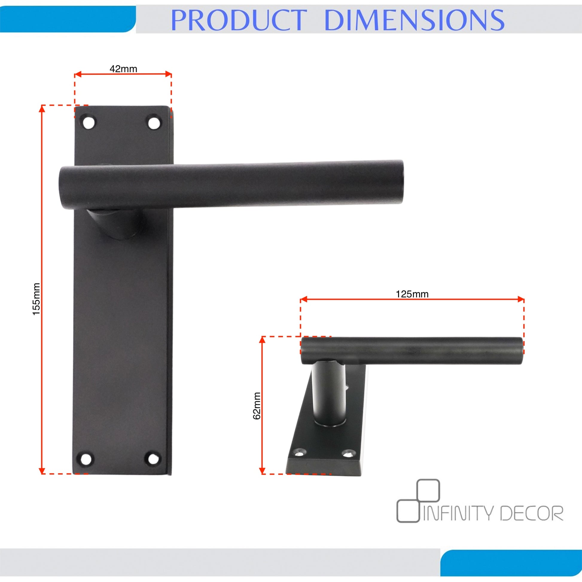 Lever on Backplate Door Handle Home Decor
