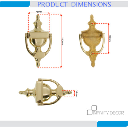 Polished Brass Victorian Door Knocker Home Decor
