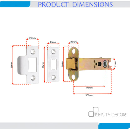 Nickel Plated Tubular Latch CE Home Decor  