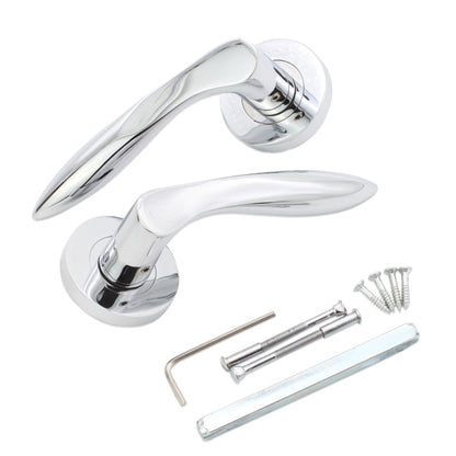 Pearle Lever on Rose Polished Chrome Latch Pack