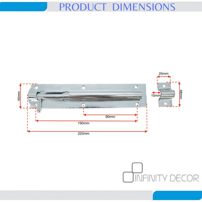 Boulon à canon en fer - Droit 8" Zinc