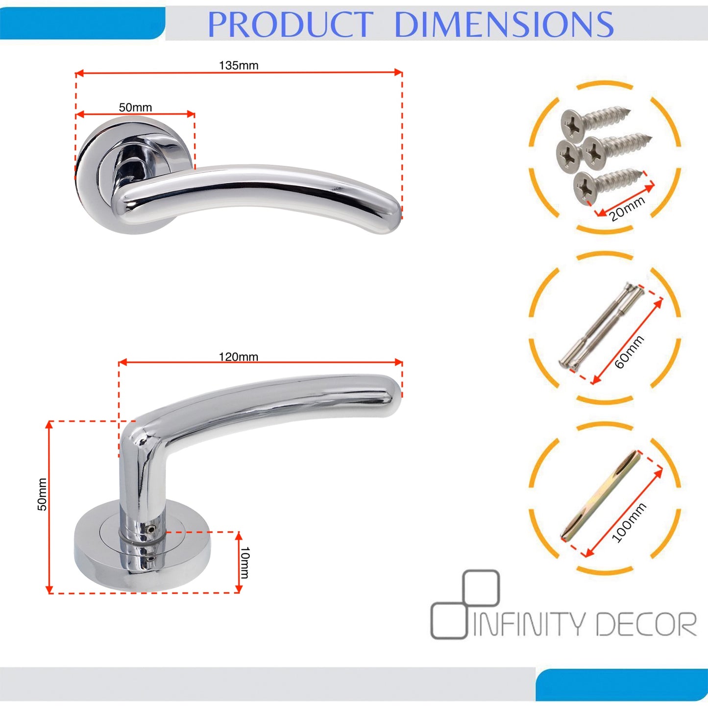 Polished Chrome Lever on Rose Home Decor 