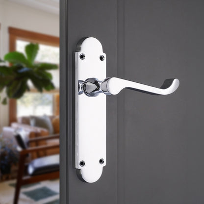 Polished Chrome Lever on Backplate Home Decor 