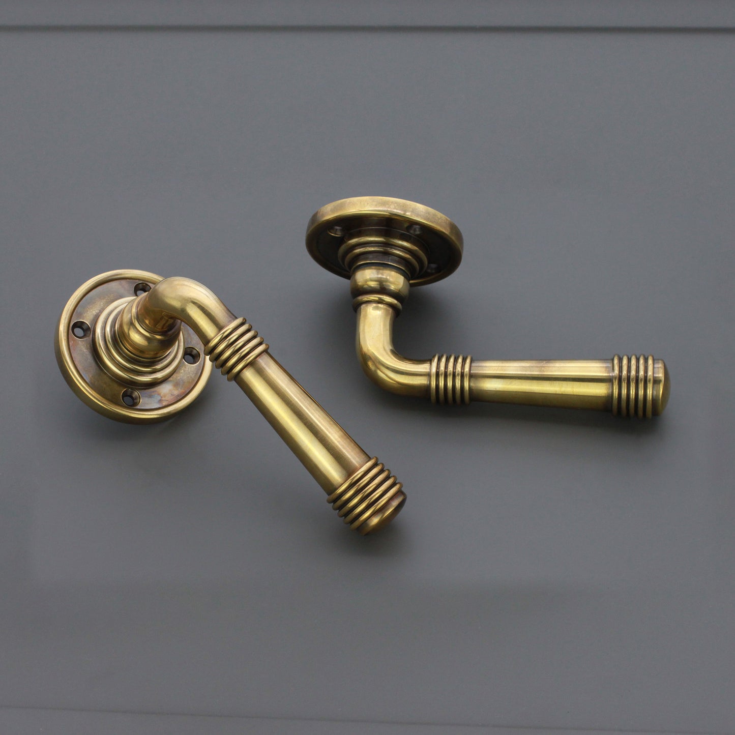 Beehive Lever on Rose Aged Brass