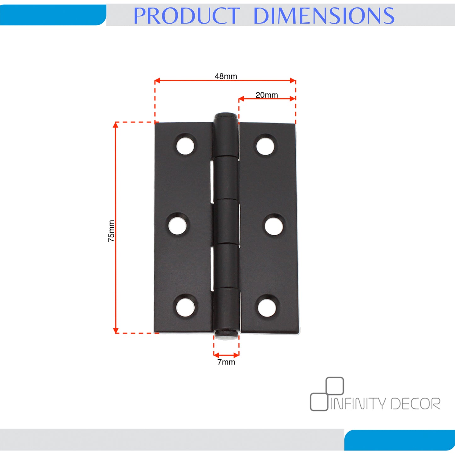 NON CE Mild Steel Butt Hinges - Black Nickel