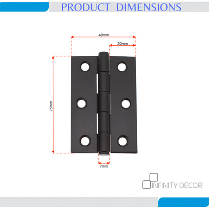 NON CE Mild Steel Butt Hinges - Black Nickel