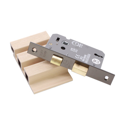 2.5" CE 3 Lever Mortice Sash Lock FD60 - Black Nickel