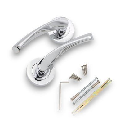 Ensemble de salle de bain Mercury Lever on Rose en chrome poli