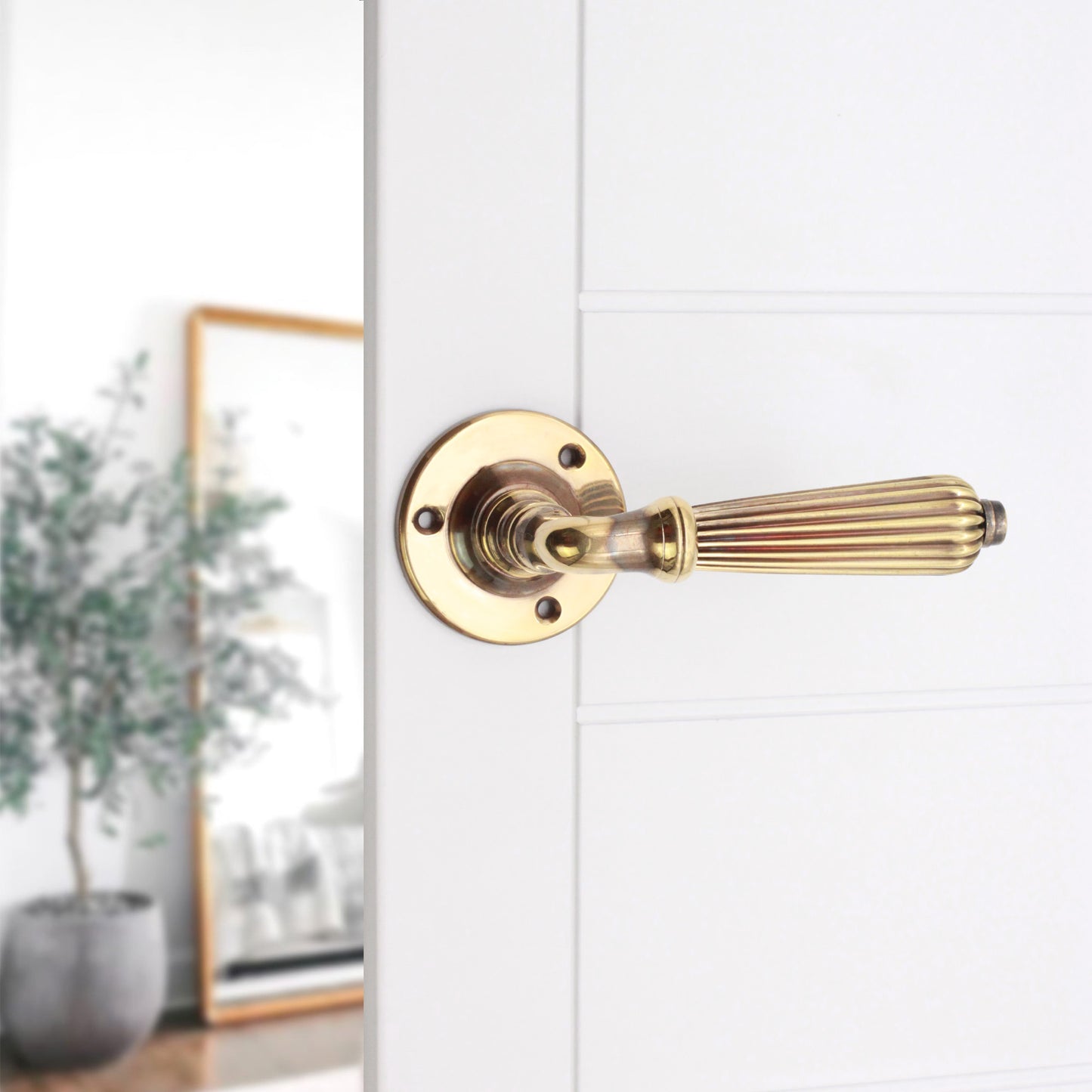 Aged Brass Lever Door Handle Home Decor  