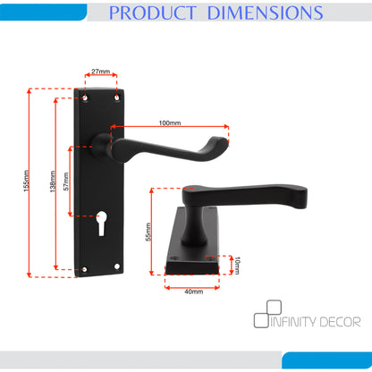 Matt Black Lever on Backplate Door Handles Home Decor