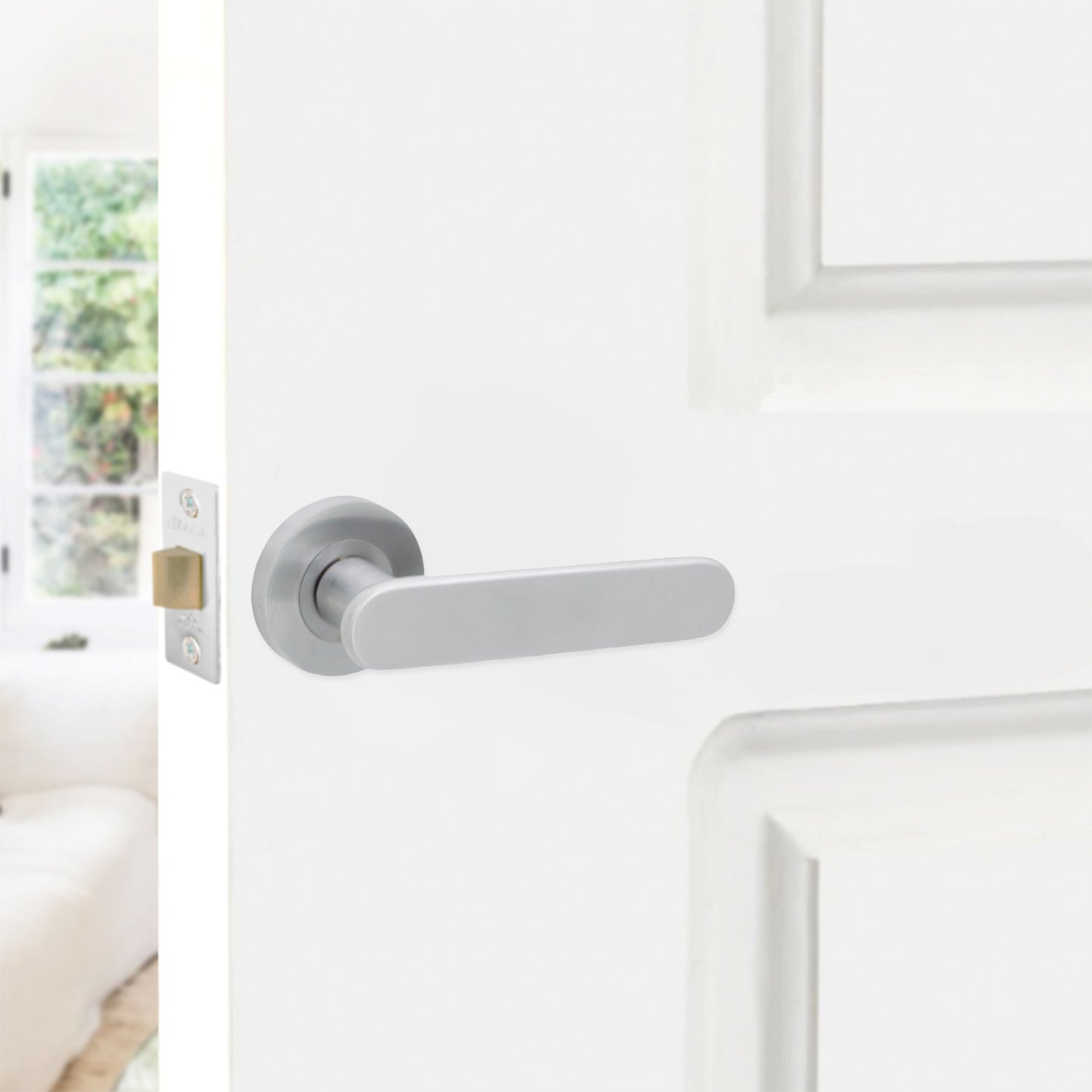 Skyla Lever on Rose Satin Chrome Latch Pack