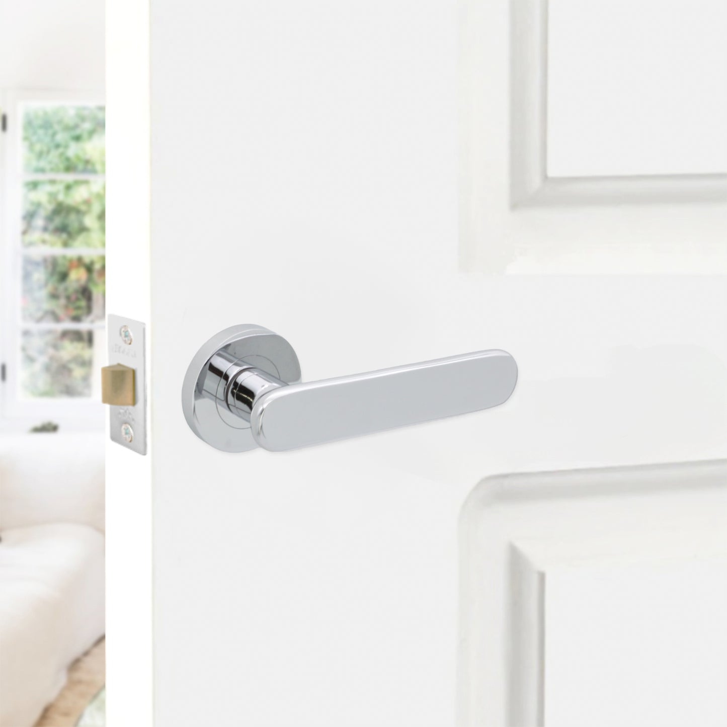 Skyla Lever on Rose Polished Chrome Bathroom Pack