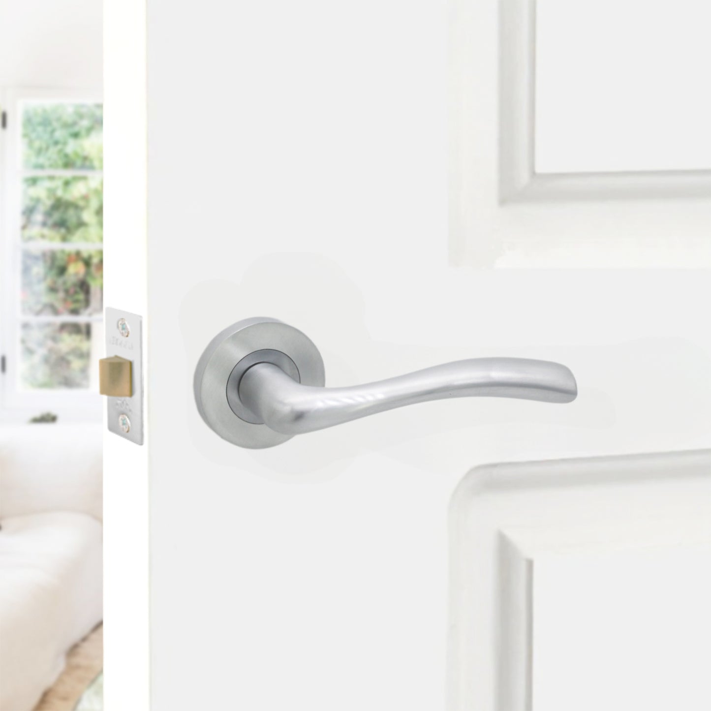 Zofie Lever on Rose Satin Chrome Latch Pack