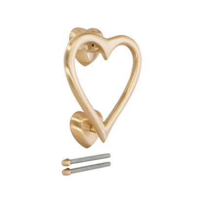 Satin Brass Heart Door Knocker Home Decor