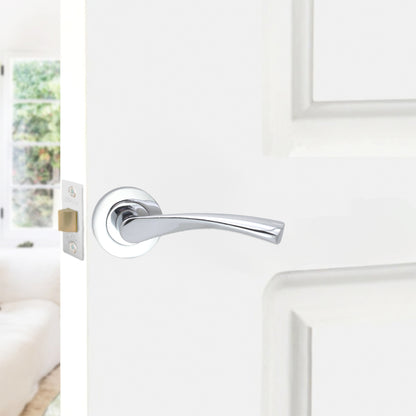Polished Chrome Lever Door Handle Home Decor  