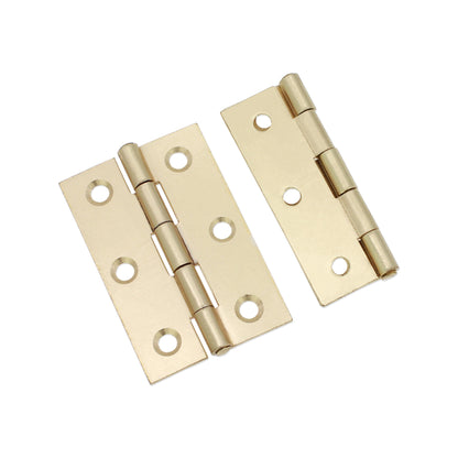 NON CE Mild Steel Butt Hinges - Electro Brass