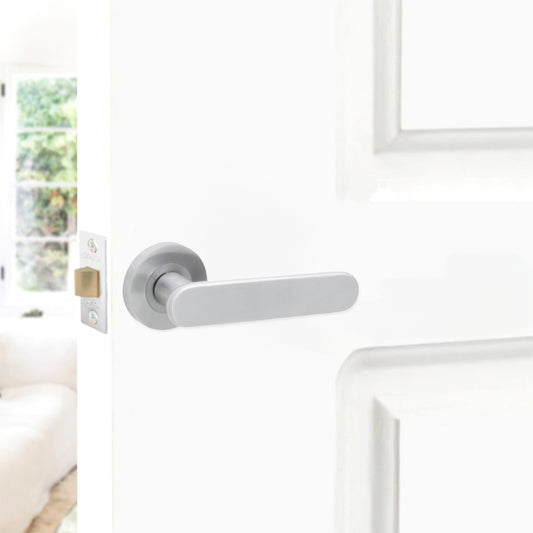 Poignée de porte à levier Skyla, chrome satiné