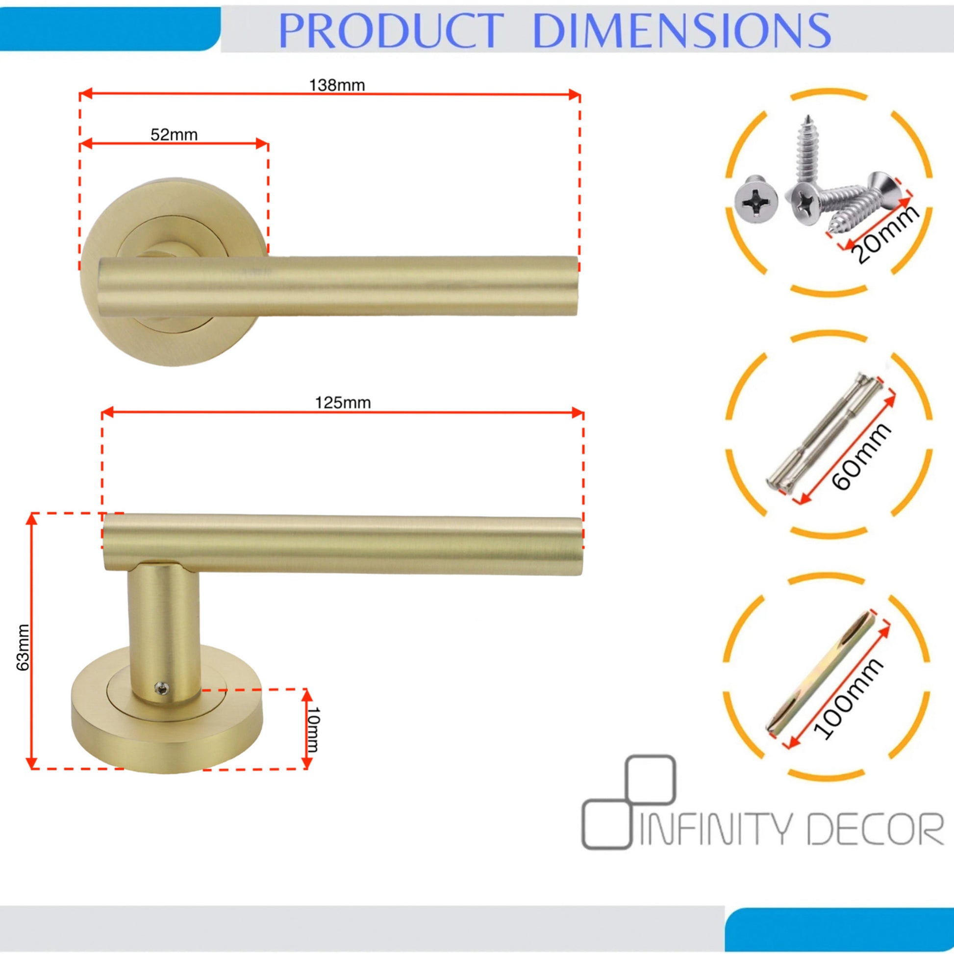 Lever on Rose Door Handle Home Decor