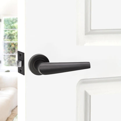 Matt Black Lever on Rose Latch Pack