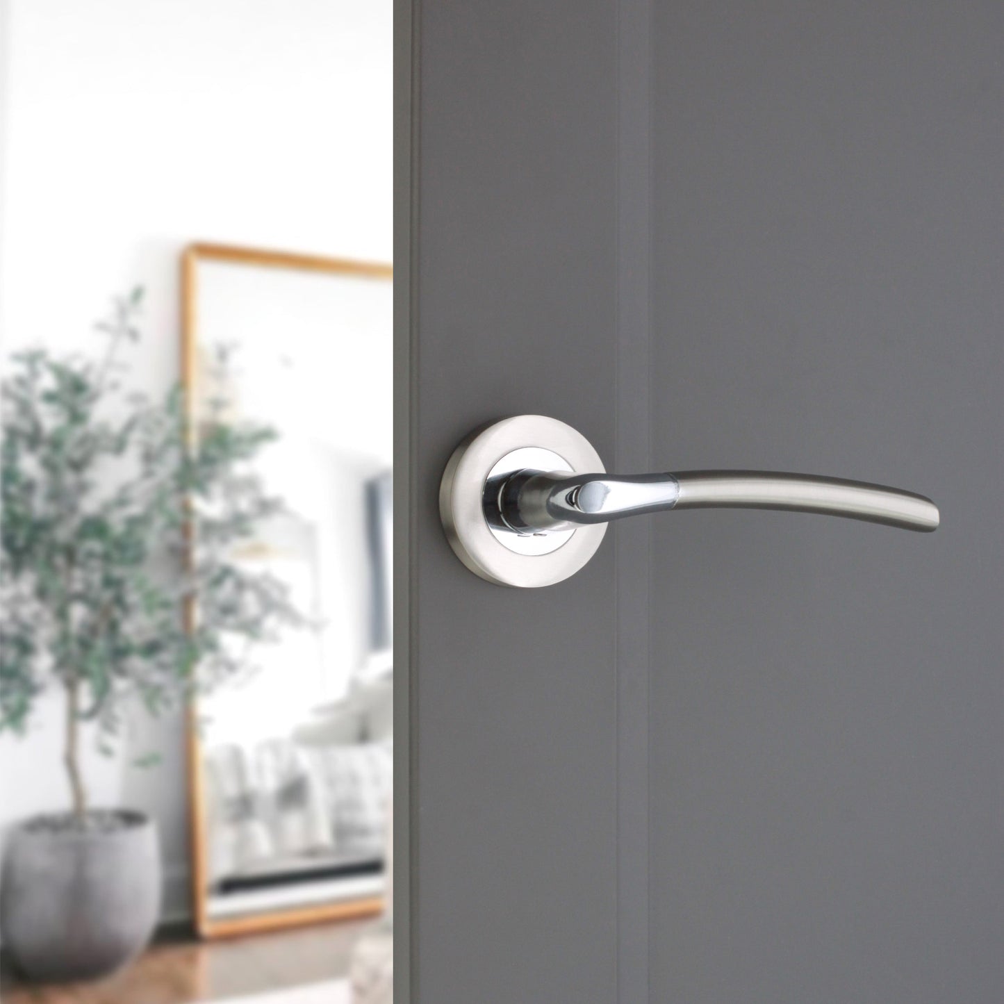 Lever on Rose Door Handle Home Decor