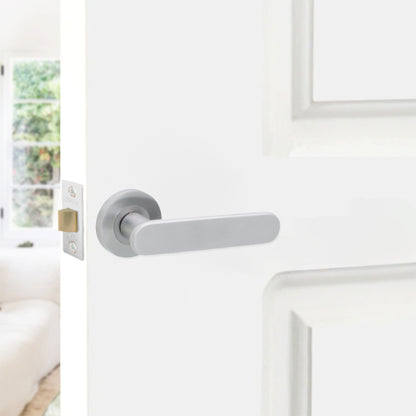 Skyla Lever on Rose Satin Chrome Lock Pack