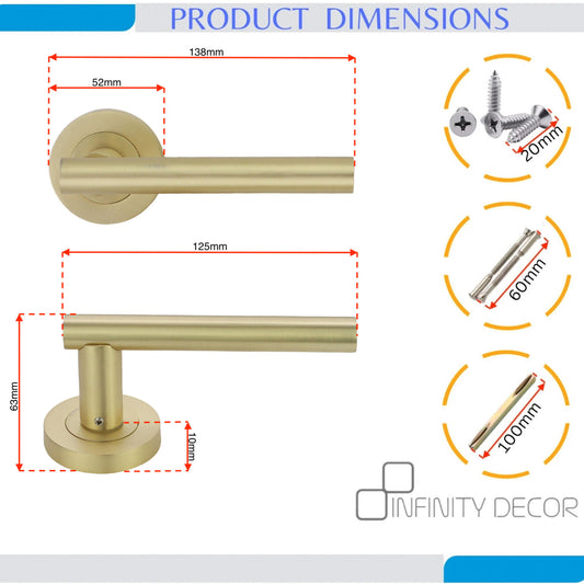 Lot de loquets Jura Lever on Rose en laiton satiné 