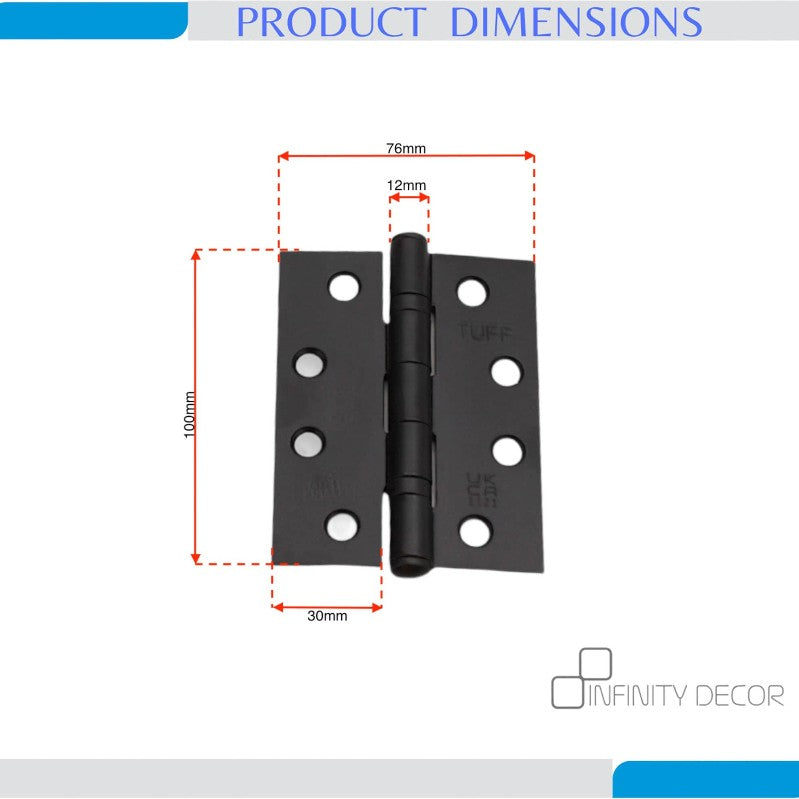 CE11 Mild Steel BB Butt Hinge - Matt Black