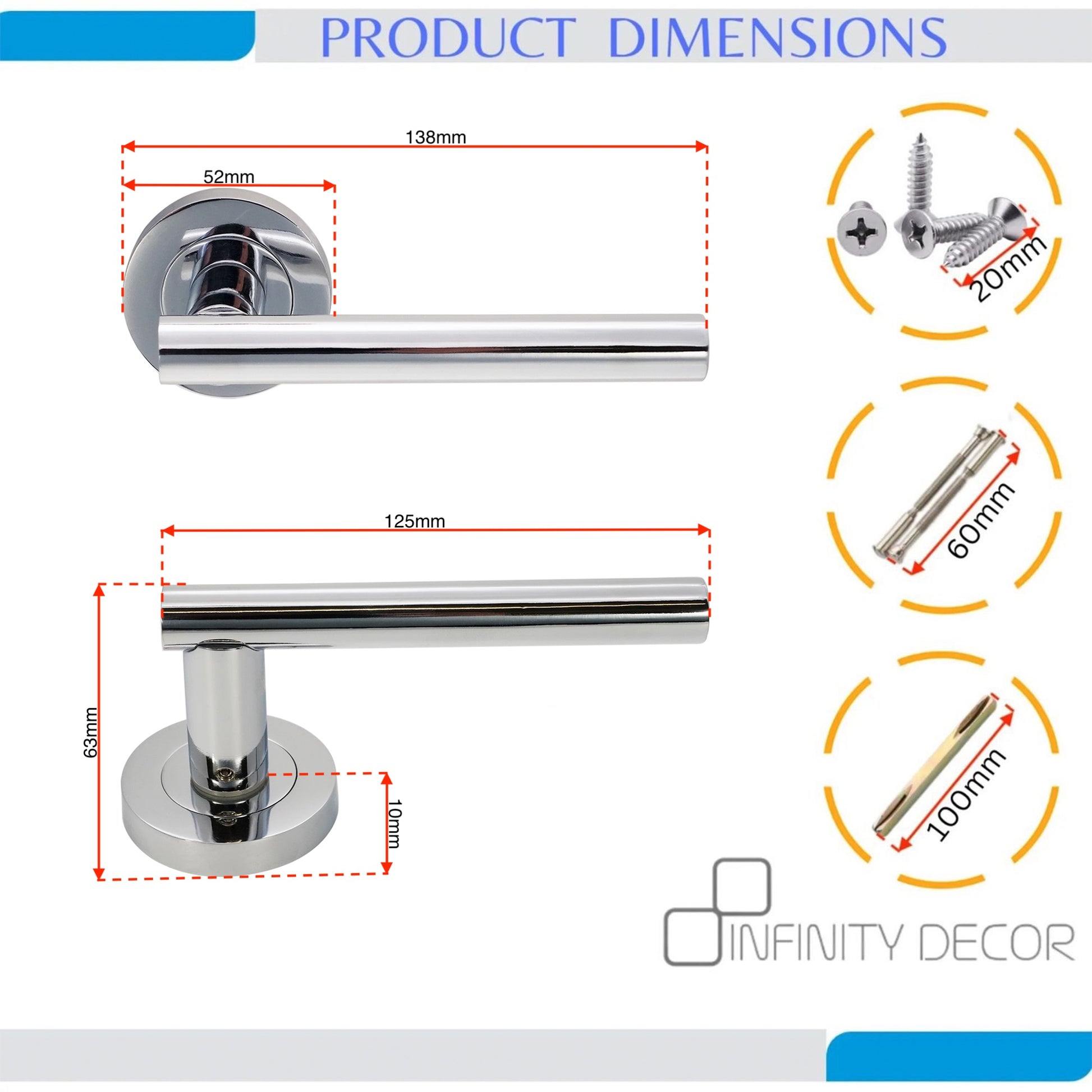Lever on Rose Door Handle Home Decor