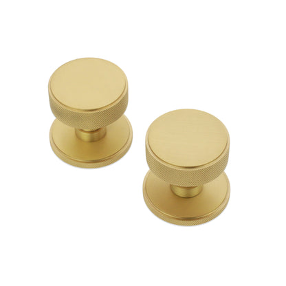 Connaught Knurled Mortice Door Knob Satin Brass