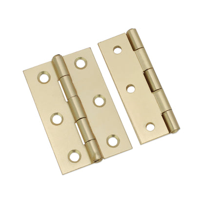 NON CE Mild Steel Butt Hinges - Satin Brass