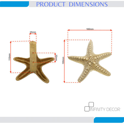 Polished Brass Starfish Door Knocker Home Decor