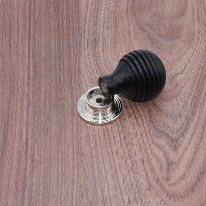 Ebonised Preston Small Cupboard Knob Polished Nickel