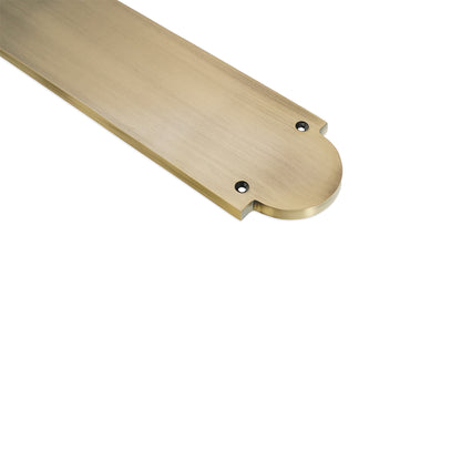 Viktorianische halbrunde Fingerplatte, 300 mm, antikes Messing