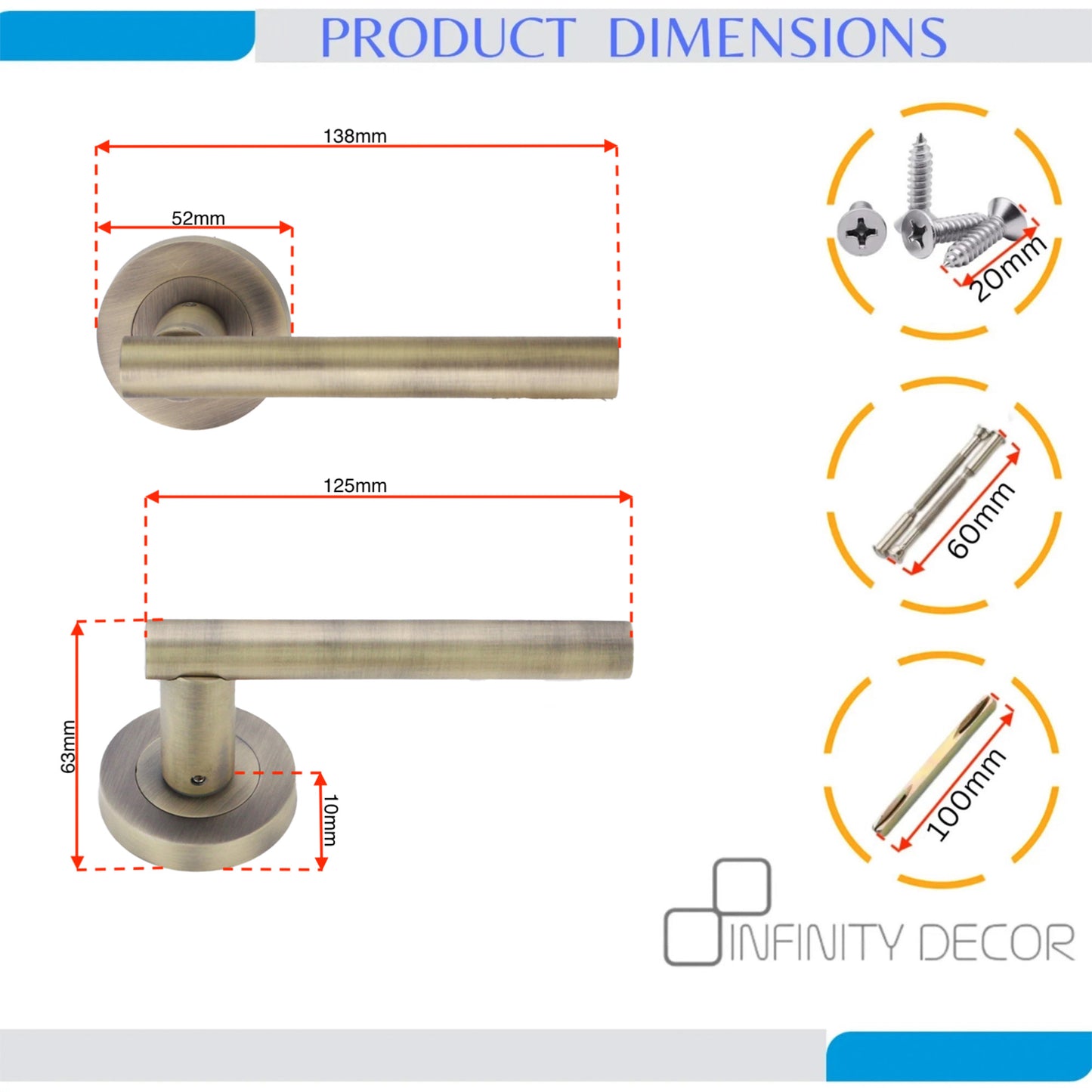 Lever on Rose Door Handle Home Decor