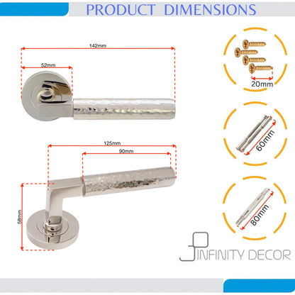 Polished Nickel Lever on Rose Door Handle Home Decor 