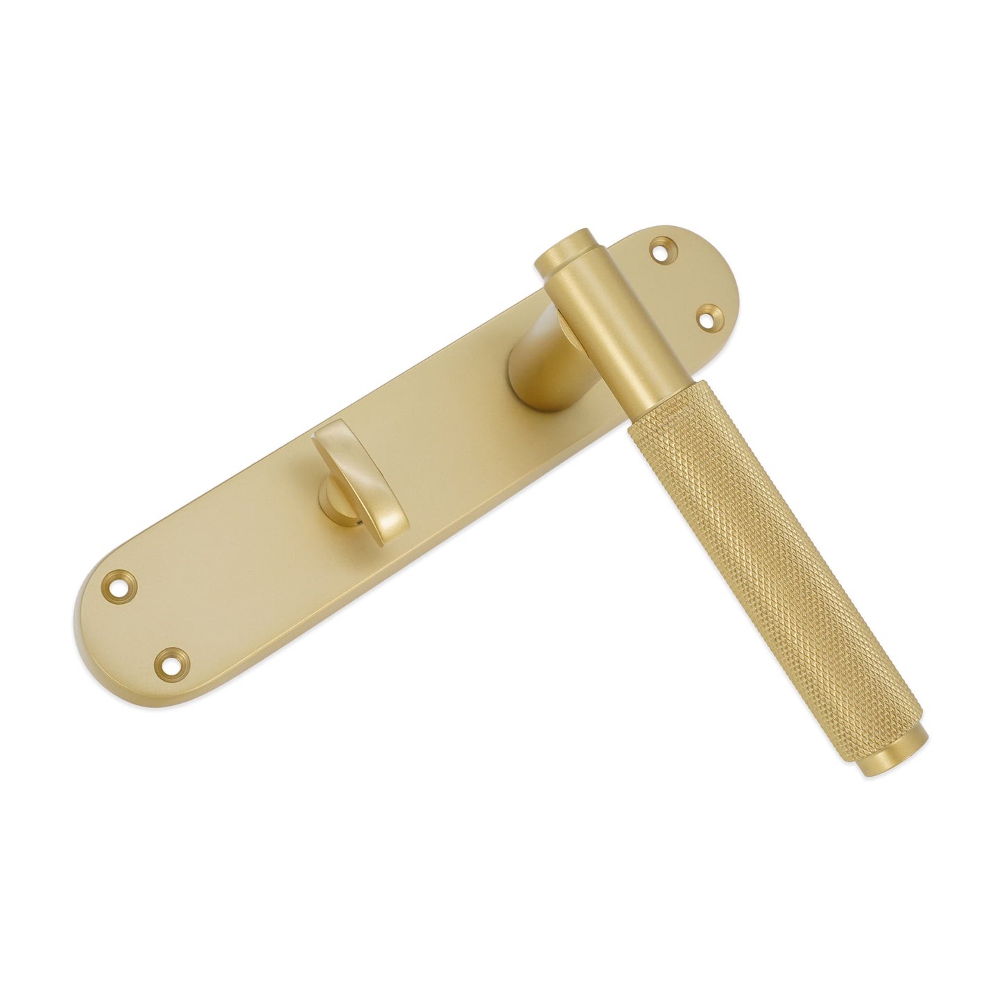 Connaught Knurled Lever on Backplate Privacy Satin Brass