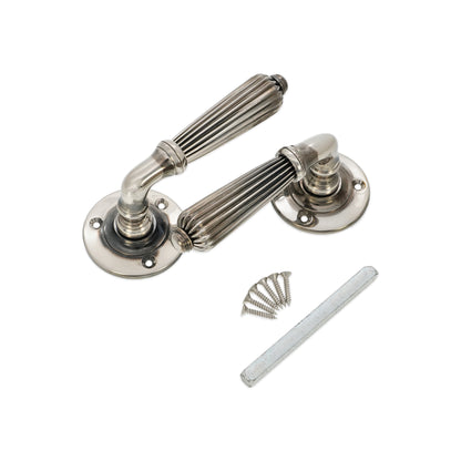 Aged Nickel Lever on Rose Door Handle Home Decor  