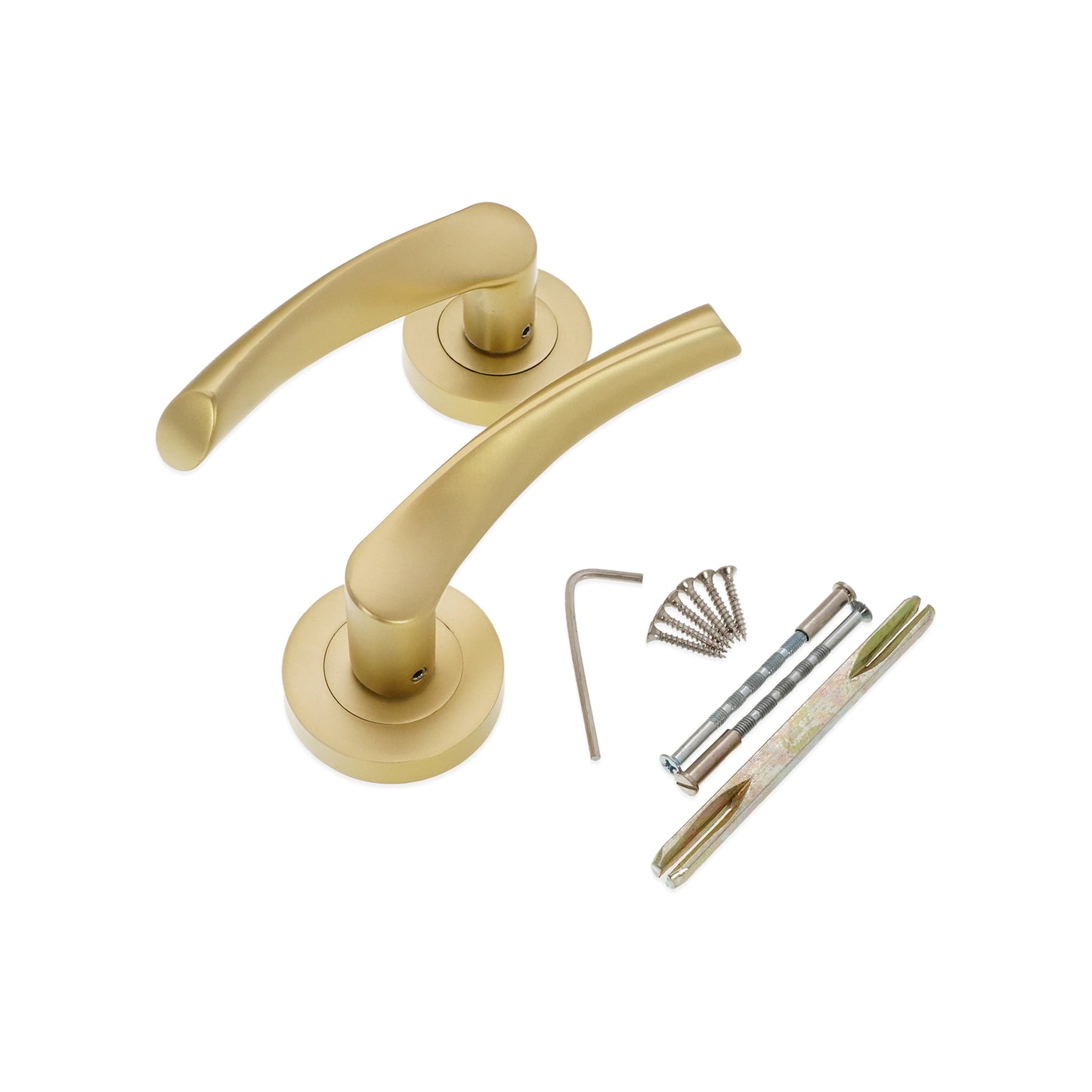 Satin Brass Lever Door Handle Home Decor 